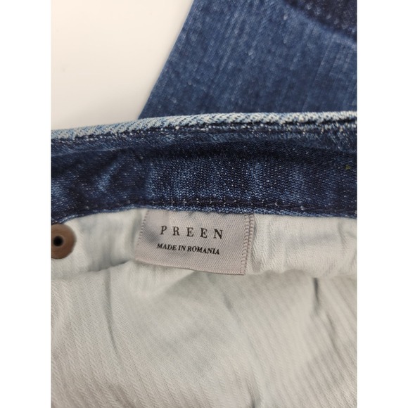 Preen Line XS Patchwork Straight Leg Ankle Jeans Pants Blue Unique - Picture 9 of 11